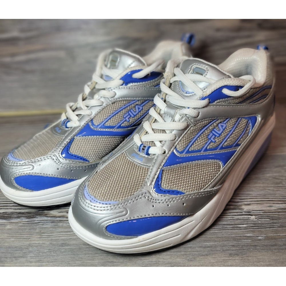 FILA Sculpt-N-Tone Women's Lace-Up Mesh Low Top Athletic Sneakers Silver